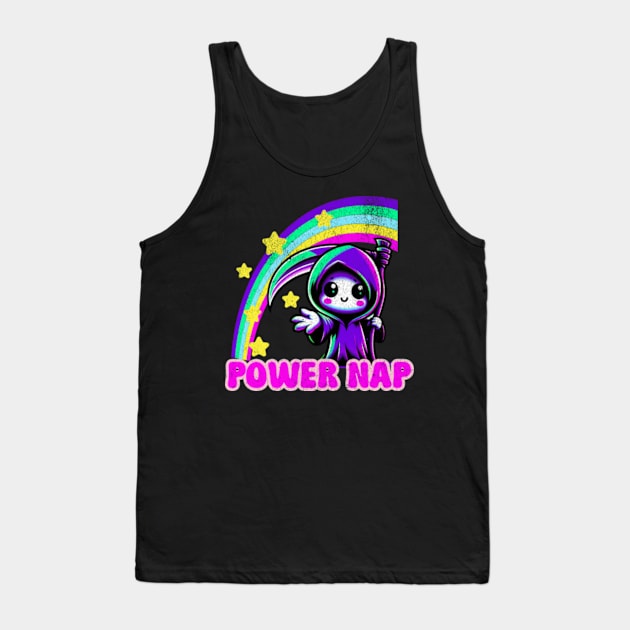 Funny Grim Reaper Power Nap Kawaii Pastel Goth Sarcastic Tank Top by Lavender Celeste